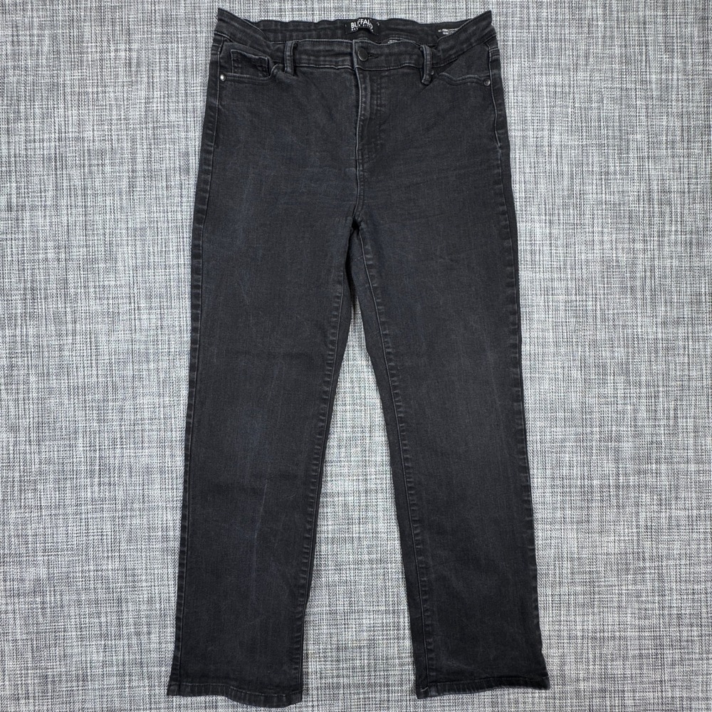Buffalo David Bitton Womens Alyssa High Rise Straight Leg Jeans Black 10/30